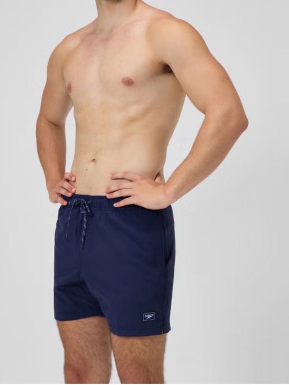 Speedo Men's Classic Solid Redondo Edge Volley 16" Swim Trunks Navy. Size Large